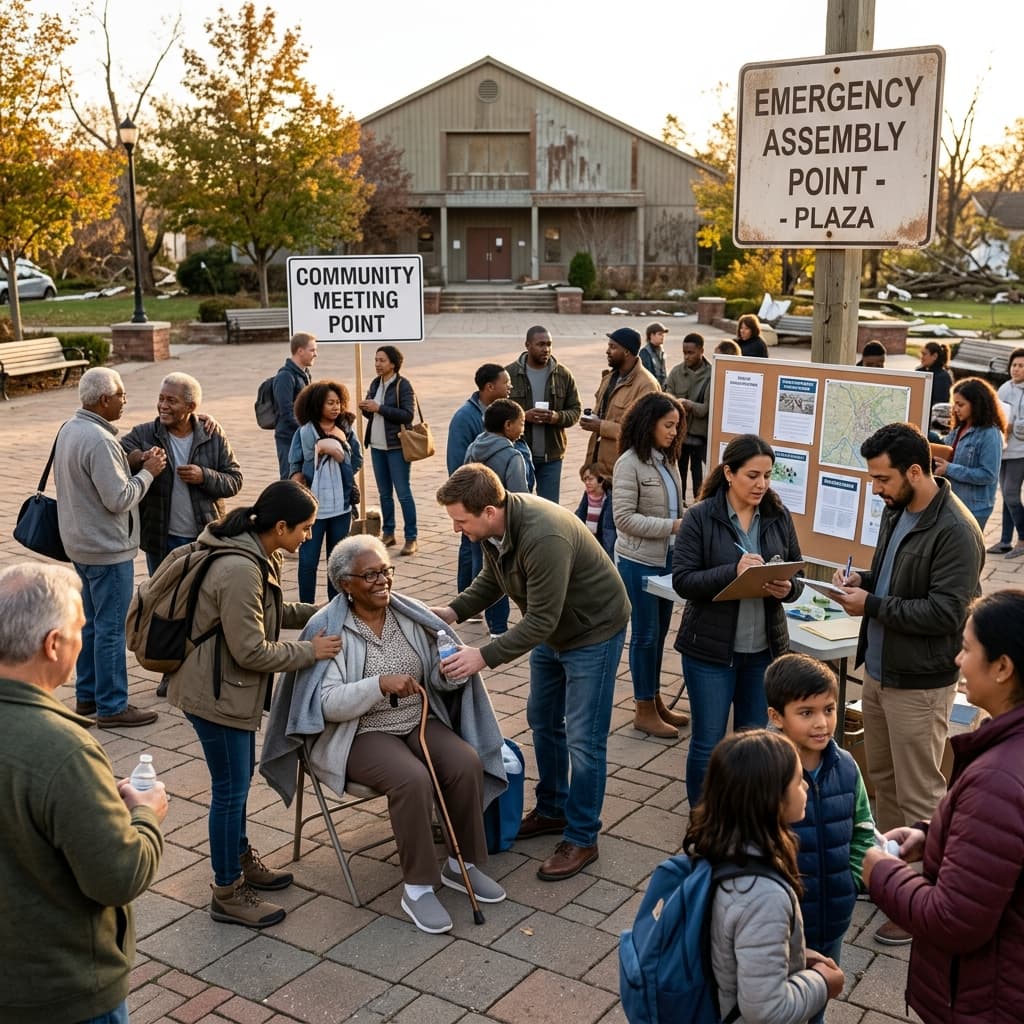 Grupo de personas compartiendo información al aire libre